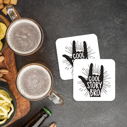 CS715 Cool Story Bro Writer Novelty Funny Coffee Tea Drink Gift Glossy MDF Wooden Coaster
