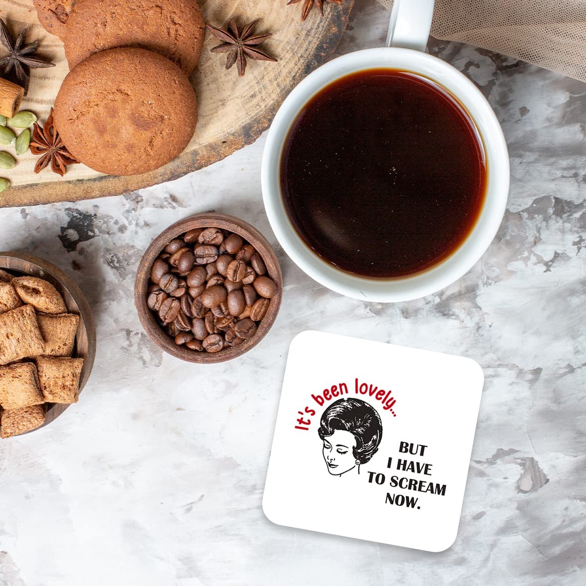 CS579 It's been lovely... But i have to scream now Novelty Funny Coffee Tea Drink Gift Glossy MDF Wooden Coaster