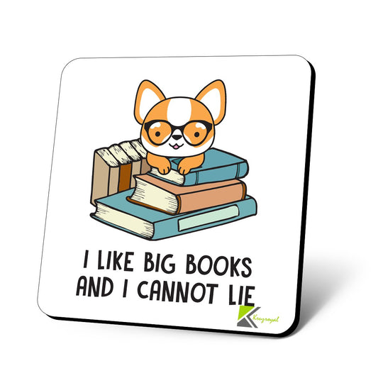 CS997 I Love Big Books and i Cannot Lie Novelty Funny Coffee Tea Drink Gift Glossy MDF Wooden Coaster