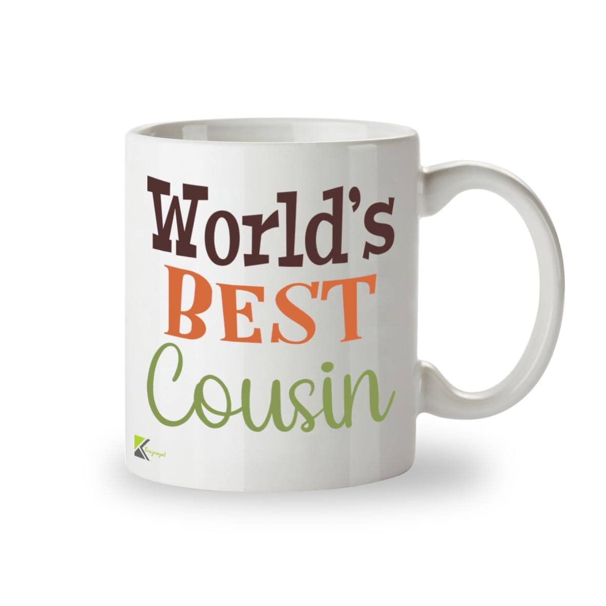 Kruzroyal DZ842 World's Best Cousin Mug 11oz - White Ceramic Coffee & Tea Cup - Ideal Birthday, Friendship Present for Him or Her