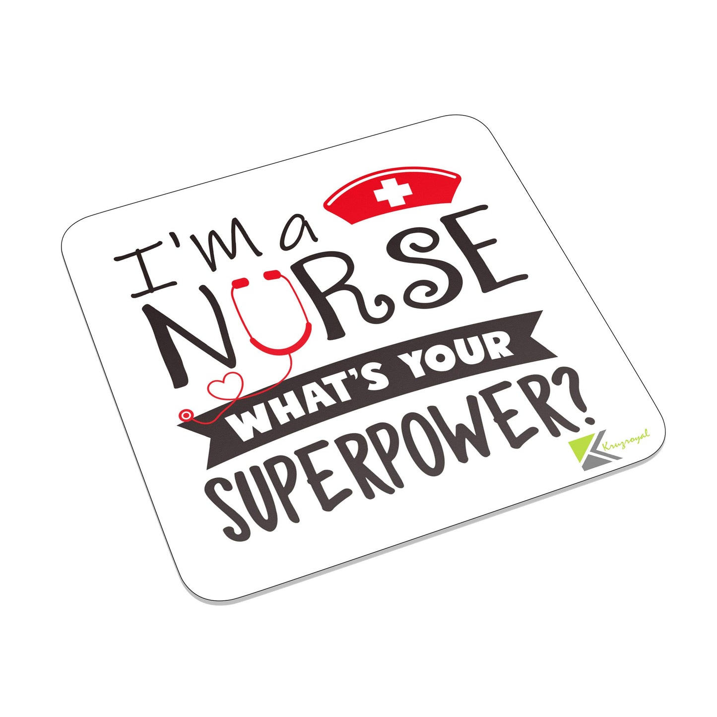 FM098 I'm a Nurse What's your superpower? Novelty Funny Idea Glossy Metal Square Fridge Magnet