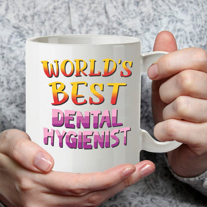Kruzroyal DZ866 World's Best Dental Hygienist Mug 11oz - White Ceramic Cup for Dental Nurse, Therapist - Funny Thank You, Birthday, Graduation Present