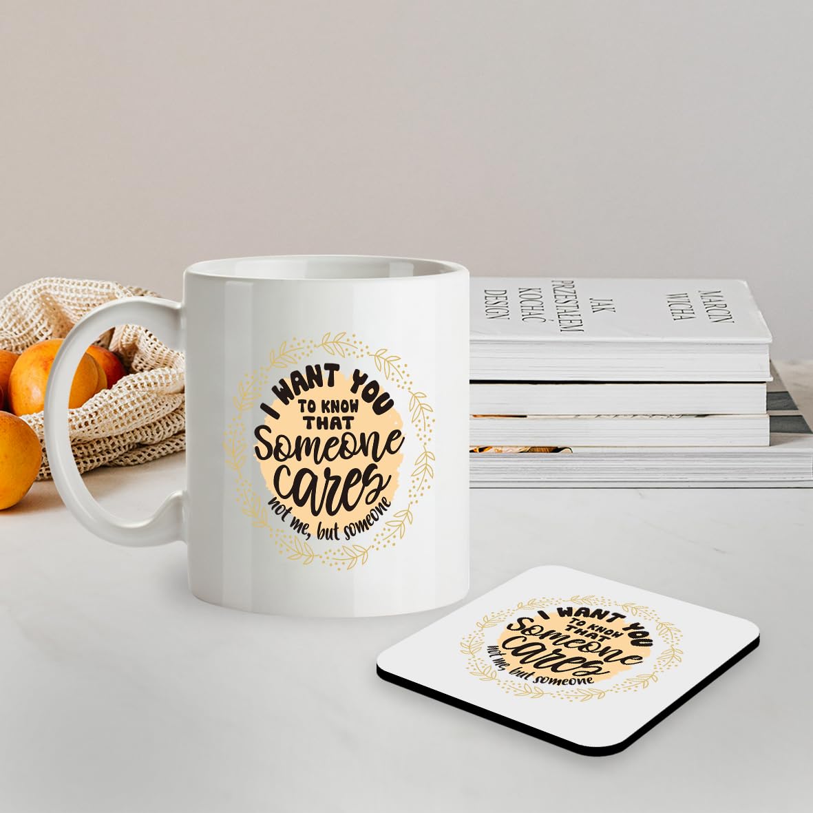 Kruzroyal SM010 I Want You to Know That Someone Cares, not me, but Someone - 11 OZ Mug & Matching Coaster Set