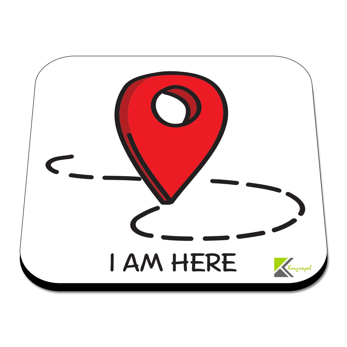 CS329 I am here MAPS Novelty Funny Coffee Tea Drink Gift Glossy MDF Wooden Coaster