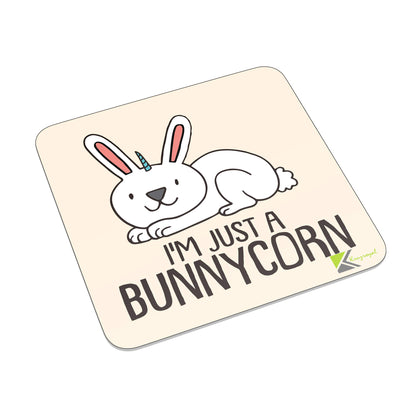 FM095 I'm Just A Bunnycorn Novelty Funny Idea Glossy Metal Square Fridge Magnet