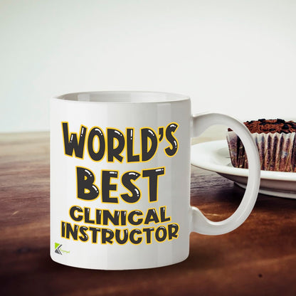 Kruzroyal DZ822 World's Best Clinical Instructor Mug 11oz - White Ceramic Coffee & Tea Cup for Nursing Preceptor, Mentor - Thank You Appreciation Present