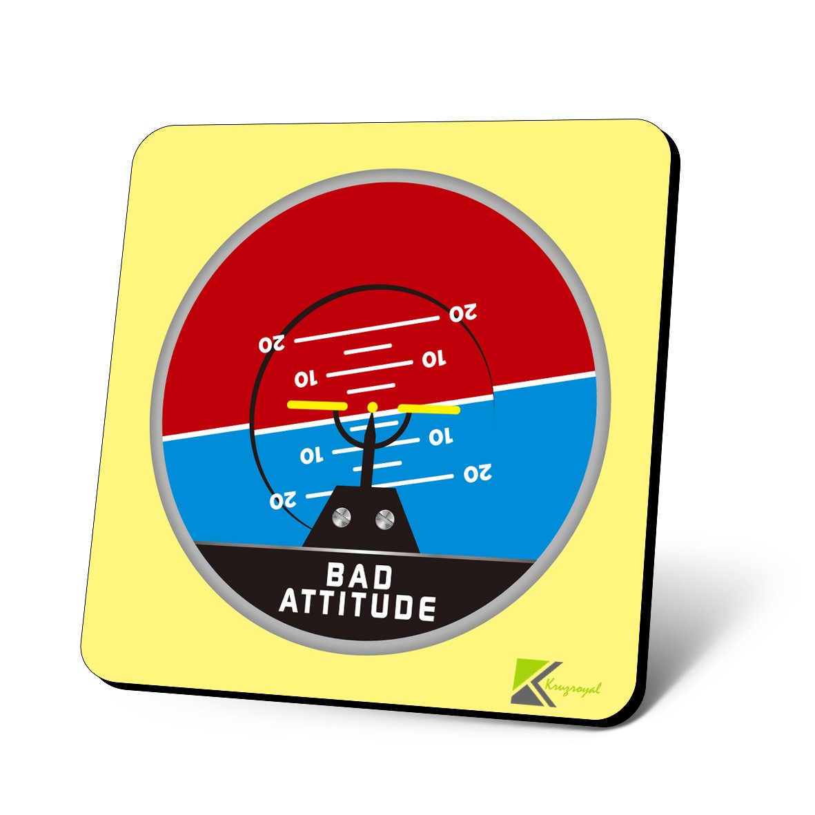 CS699 Bad Attitude Novelty Funny Coffee Tea Drink Gift Glossy MDF Wooden Coaster