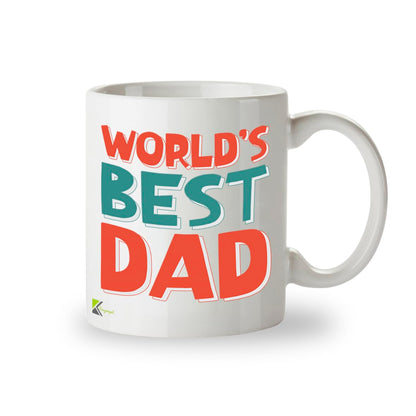 Kruzroyal DZ813 World's Best Dad Mug - 11oz White Ceramic Coffee Cup Gift for Dad, Father, Papa - Perfect Father's Day Present & Birthday Gift