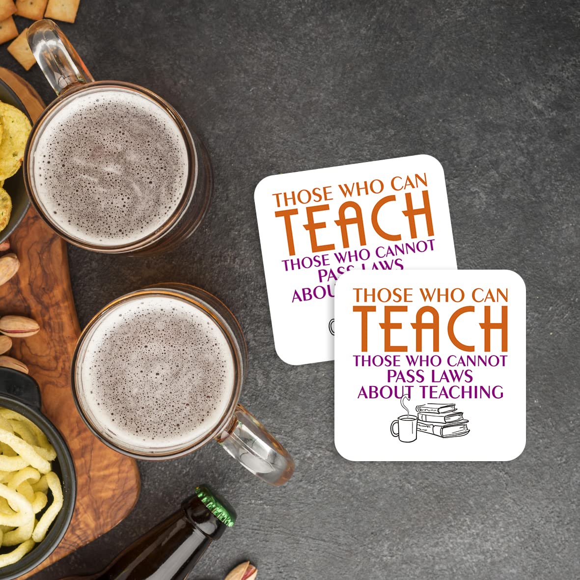 CS541 Those who can teach, those who cannot pass laws about teaching. Novelty Funny Coffee Tea Drink Gift Glossy MDF Wooden Coaster