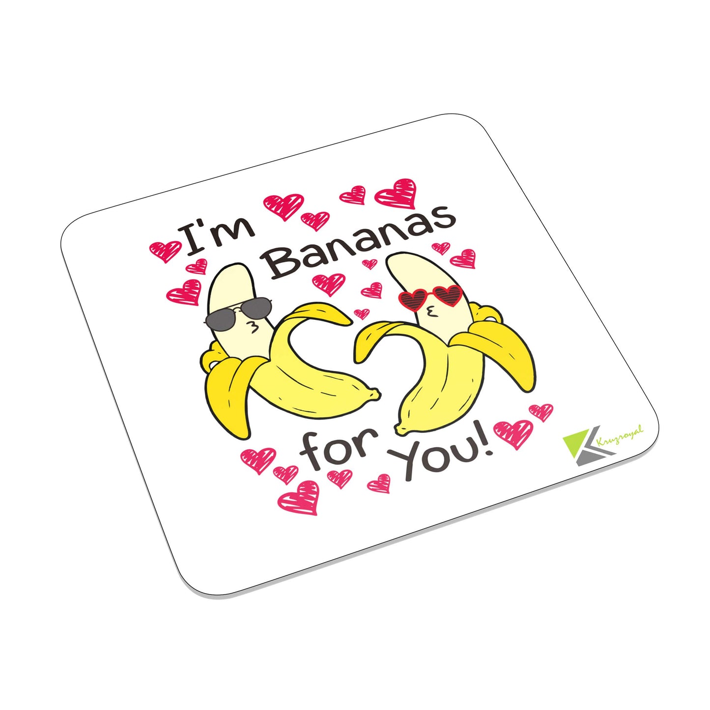 FM065 I'm Bananas for you! Novelty Funny Idea Glossy Metal Square Fridge Magnet