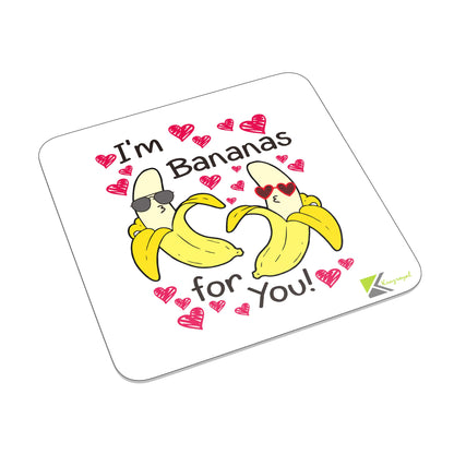 FM065 I'm Bananas for you! Novelty Funny Idea Glossy Metal Square Fridge Magnet
