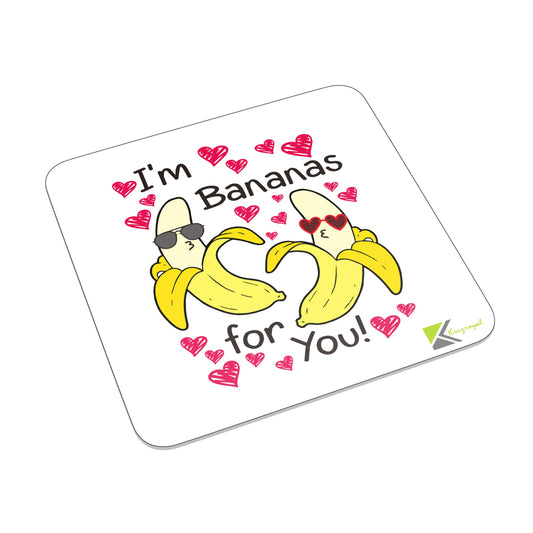 FM065 I'm Bananas for you! Novelty Funny Idea Glossy Metal Square Fridge Magnet