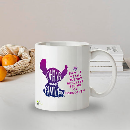 Kruzroyal DZ620 Ohana Means Family, Family Means Nobody gets Left Behind or Forgotten Funny Novelty Great Gift Idea Coffee Tea Ceramic Mug