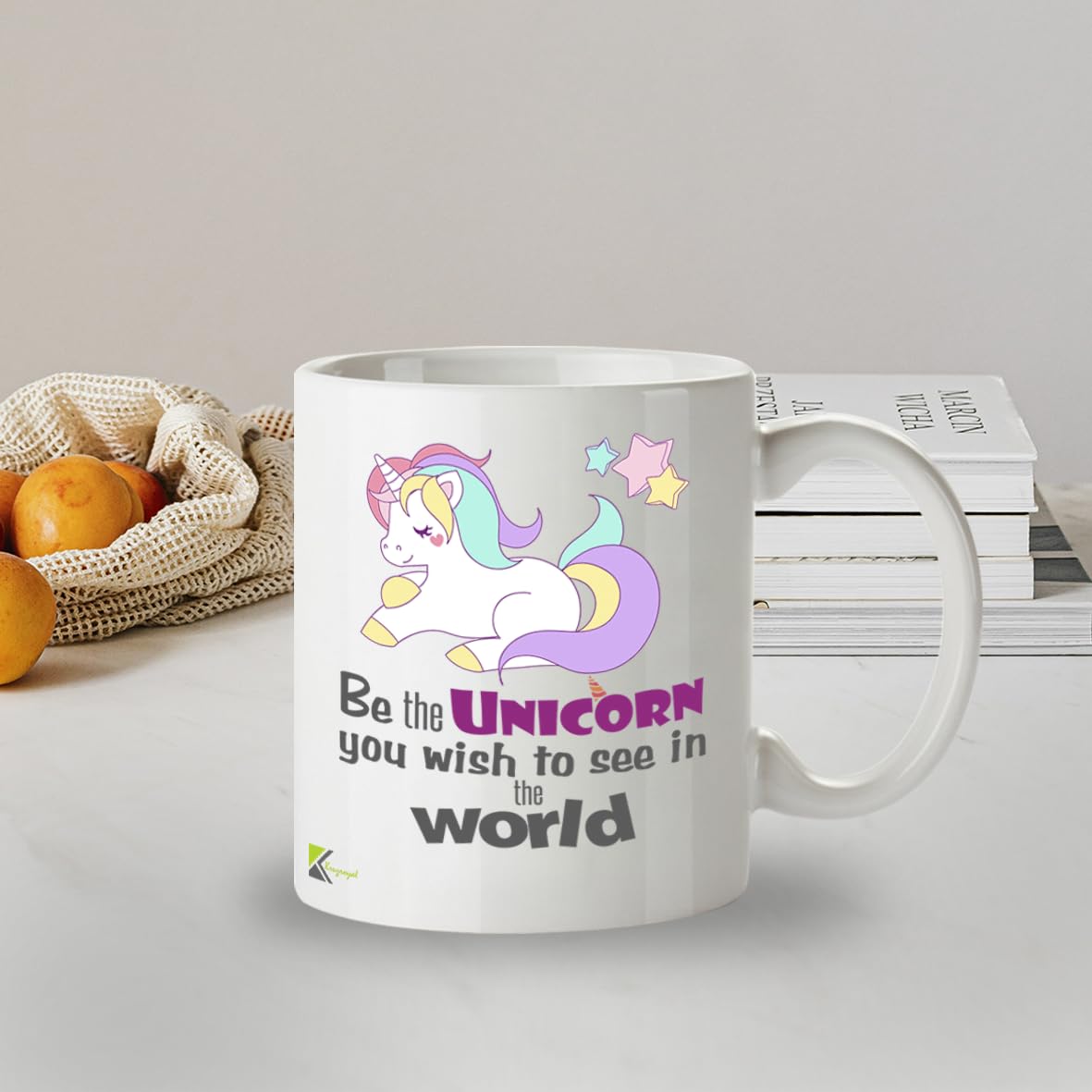 Kruzroyal Unicorn Mug, Be The Unicorn You Wish to See in The World, Funny Novelty Gift Tea Coffee Cup for Women Girls