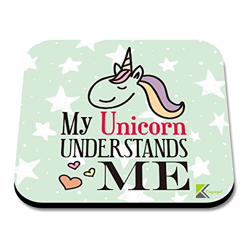 CS019 My Unicorn Understands Me Novelty Funny Coffee Tea Drink Gift Glossy MDF Wooden Coaster