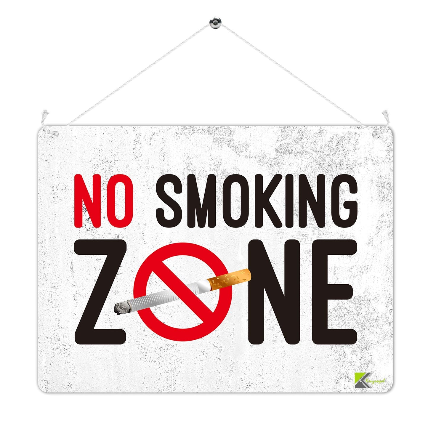 Kruzroyal MP443 No Smoking Zone Funny Novelty Retro Vintage Metal Wall Sign Plaque 20cm x 15cm