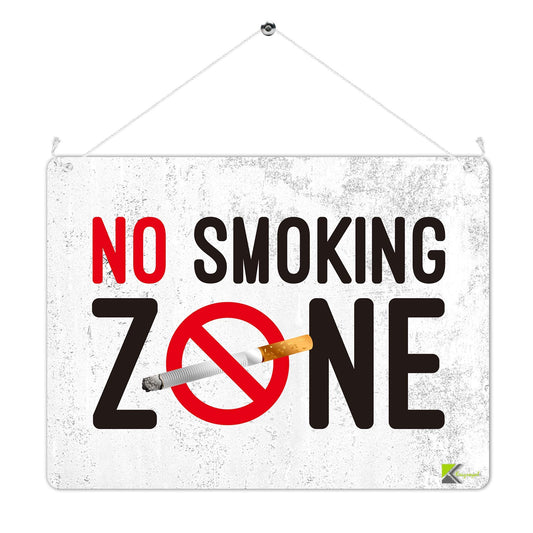 Kruzroyal MP443 No Smoking Zone Funny Novelty Retro Vintage Metal Wall Sign Plaque 20cm x 15cm