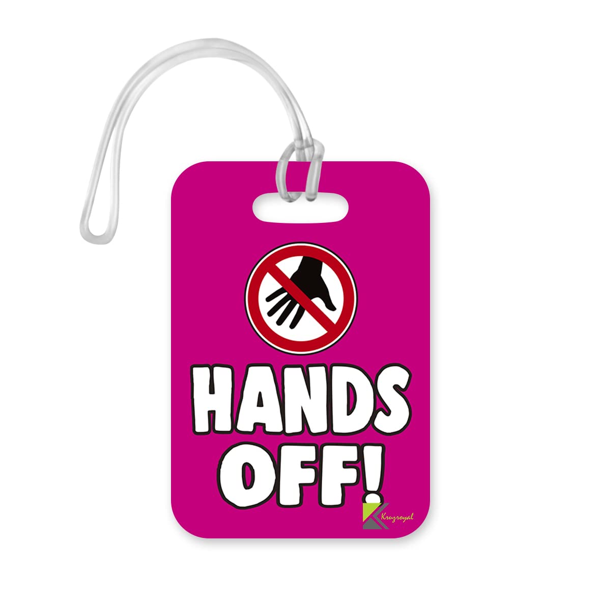 LT224 Hands Off! Novelty Funny Unique Designer Gift Glossy Plastic Suitcase Luggage Tag