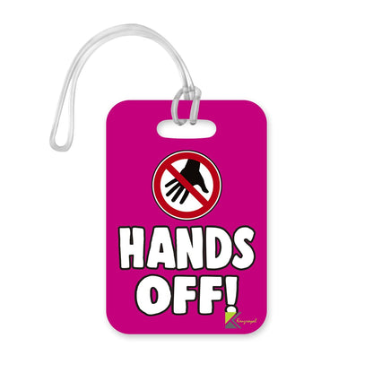 LT224 Hands Off! Novelty Funny Unique Designer Gift Glossy Plastic Suitcase Luggage Tag