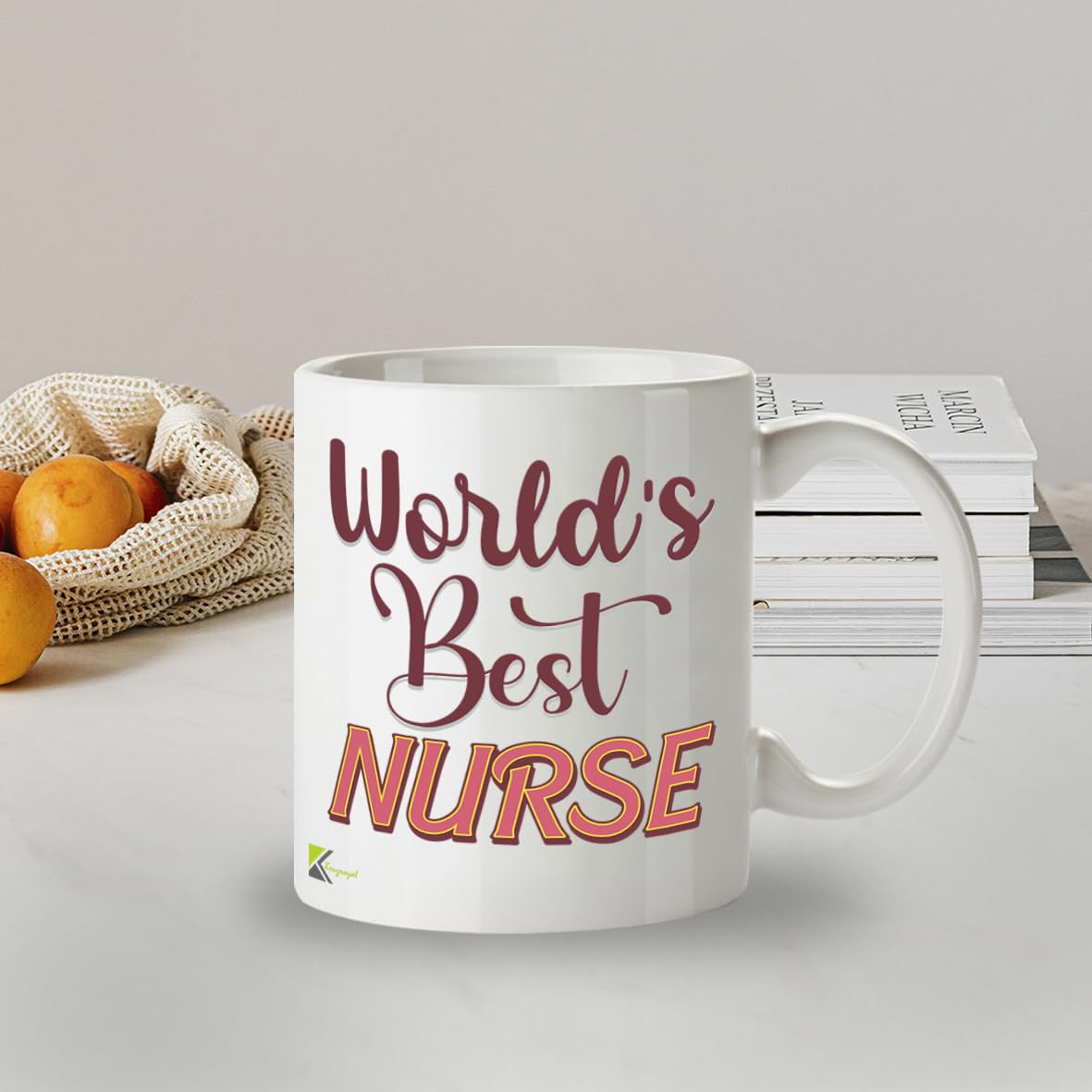 Kruzroyal DZ849 World's Best Nurse Mug 11oz - White Ceramic Cup for NHS Staff, Student, Midwife - Ideal Thank You, Graduation or Retirement Present
