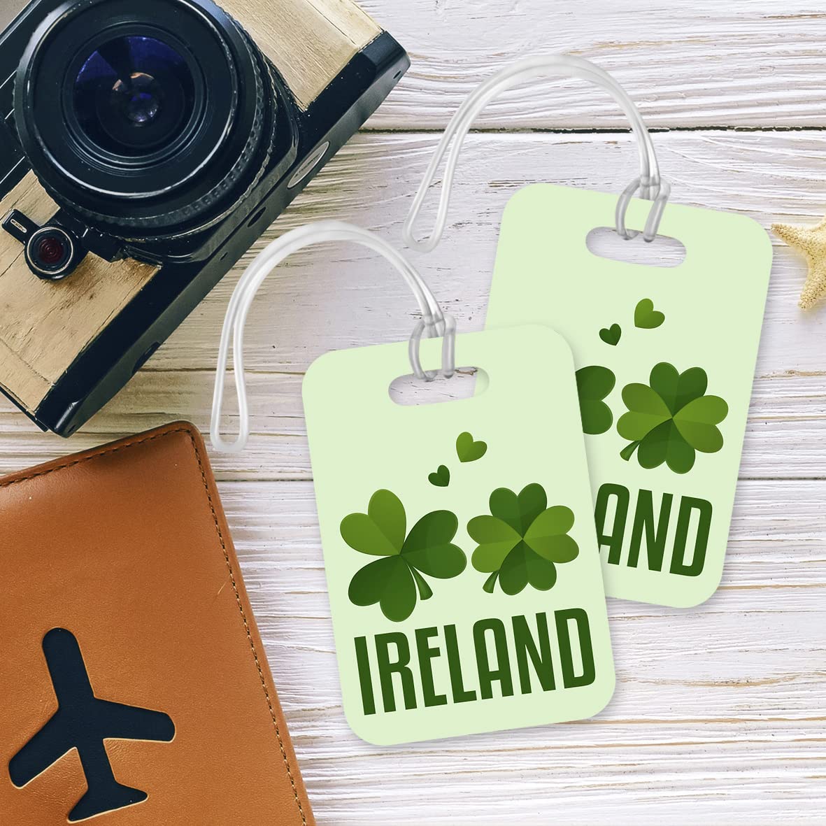 LT126 Ireland Novelty Funny Unique Designer Gift Glossy Plastic Suitcase Luggage Tag