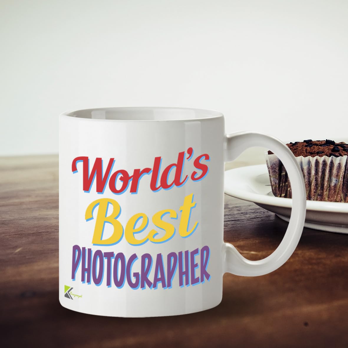 Kruzroyal DZ868 World's Best Photographer Mug 11oz - White Ceramic Cup for Cameraman, Shutterbug - Ideal Birthday, Thank You, Leaving Present