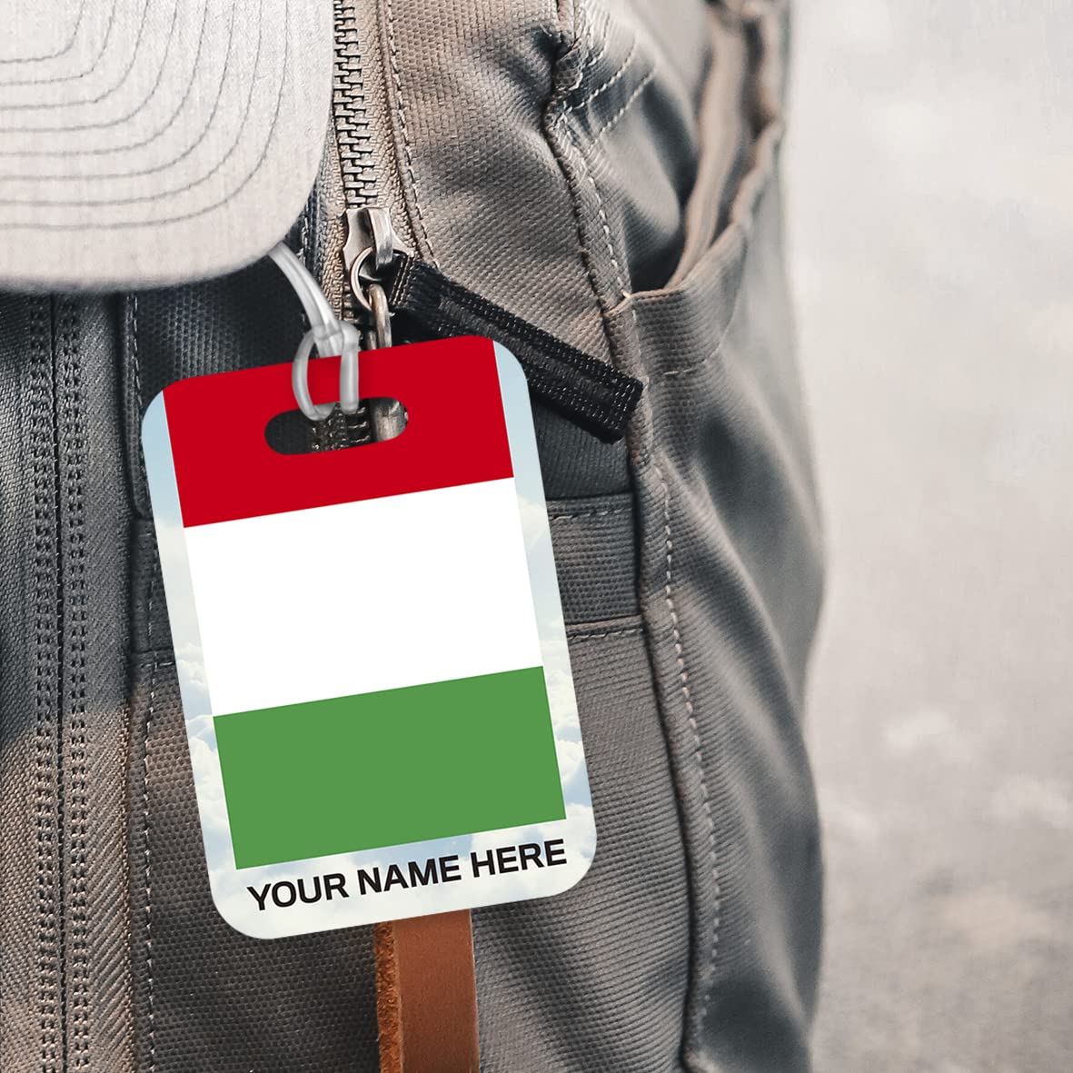 PLT271 Personalised Name with Italy Flag Novelty Funny Unique Designer Gift Glossy Plastic Suitcase Luggage Tag
