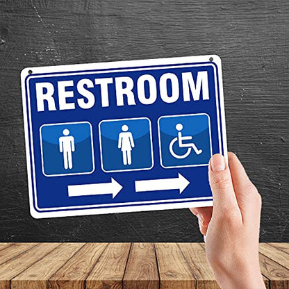 Kruzroyal MP406 Restroom Sign/Toilet sign Funny Novelty Retro Vintage Metal Wall Sign Plaque 20cm x 15cm
