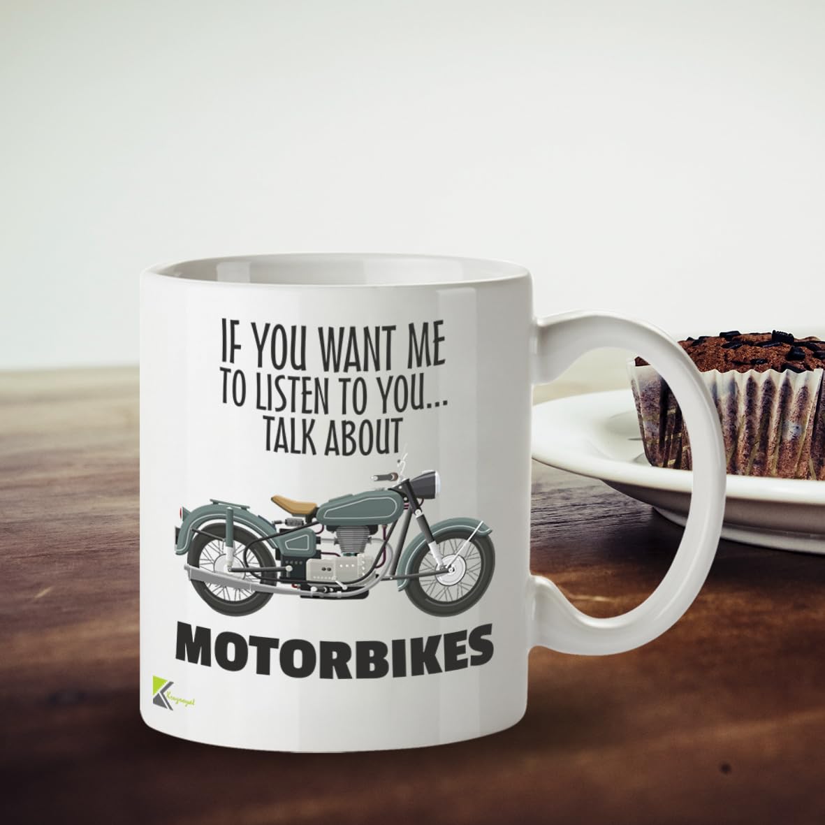 Kruzroyal Motorbike Gift for Men Mug, Talk About Motorbikes, Bike Lovers, Funny Novelty Coffee Tea Mug 11OZ