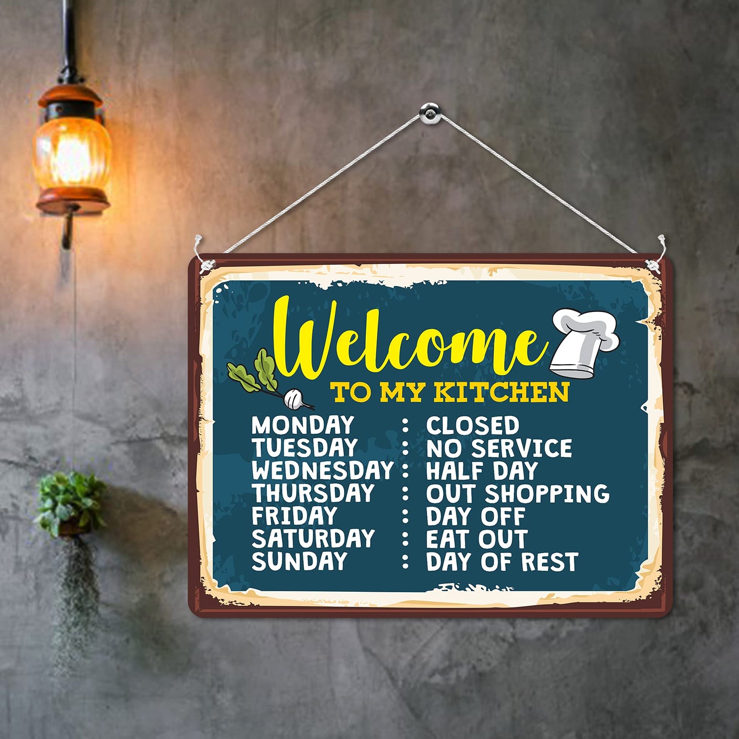 Kruzroyal MP144 Welcome to my kitchen (Mother's) Funny Novelty Retro Vintage Metal Wall Sign Plaque 20cm x 15cm