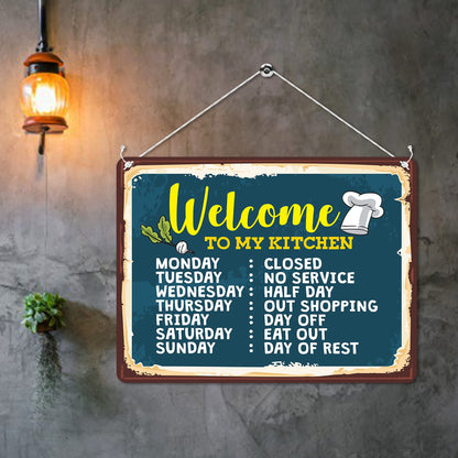 Kruzroyal MP144 Welcome to my kitchen (Mother's) Funny Novelty Retro Vintage Metal Wall Sign Plaque 20cm x 15cm