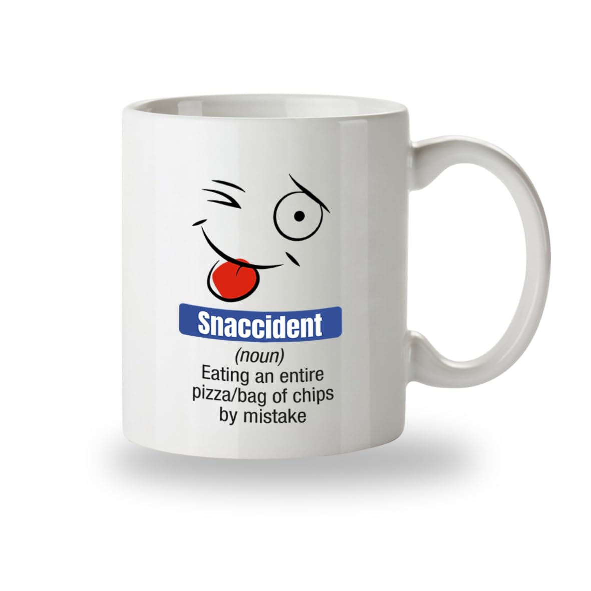 Kruzroyal Snaccident Funny Mug, Novelty Coffee Cup with Definition, Gag Gift for Foodies, Friends and Colleagues