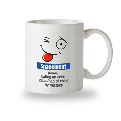 Kruzroyal Snaccident Funny Mug, Novelty Coffee Cup with Definition, Gag Gift for Foodies, Friends and Colleagues