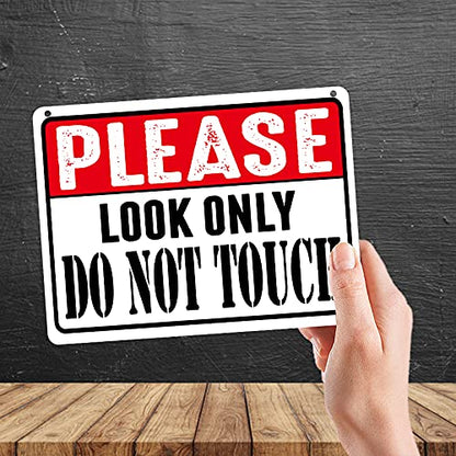 Kruzroyal MP362 PLEASE LOOK ONLY, Do not touch. Funny Novelty Retro Vintage Metal Wall Sign Plaque 20cm x 15cm