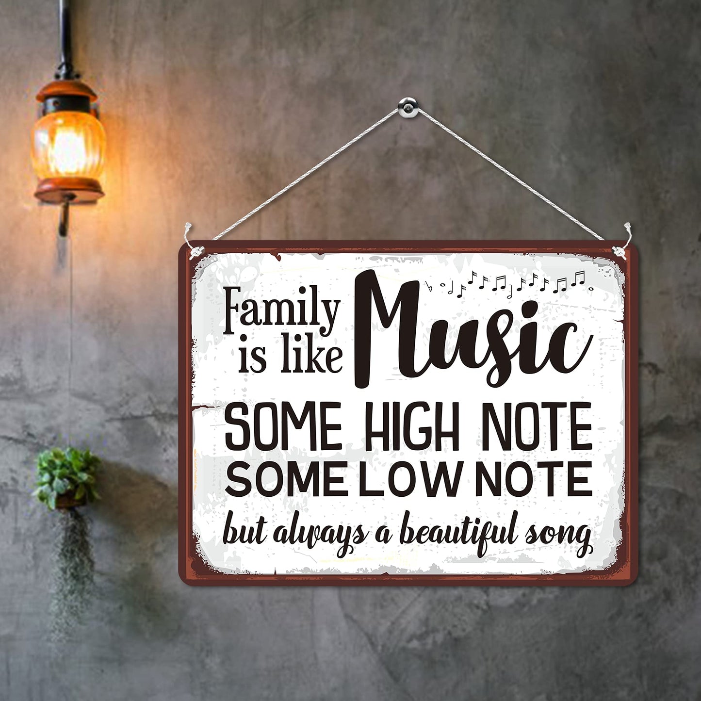 Kruzroyal MP185 Family is like Music, some high note some low note but always a beautiful song Funny Novelty Retro Vintage Metal Wall Sign Plaque 20cm x 15cm