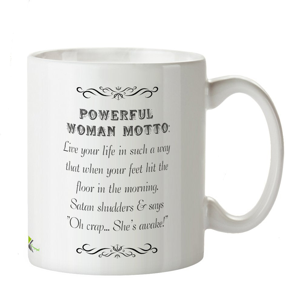 Kruzroyal Funny Sarcastic Mug, Powerful Woman Motto Design, Novelty Gag Gift for Boss, Best Friend or Wife, Funny Novelty Great Gift Idea Coffee Tea Cup, 11 oz DZ186