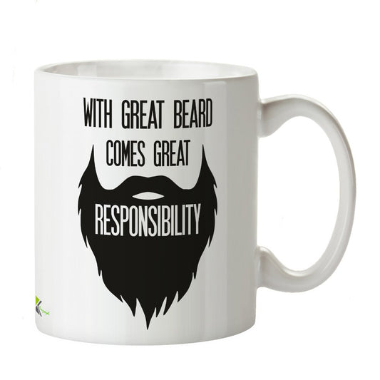 Kruzroyal DZ268 with Great Beard Comes Great Responsibility Funny Novelty Great Gift Idea Coffee Tea Mug