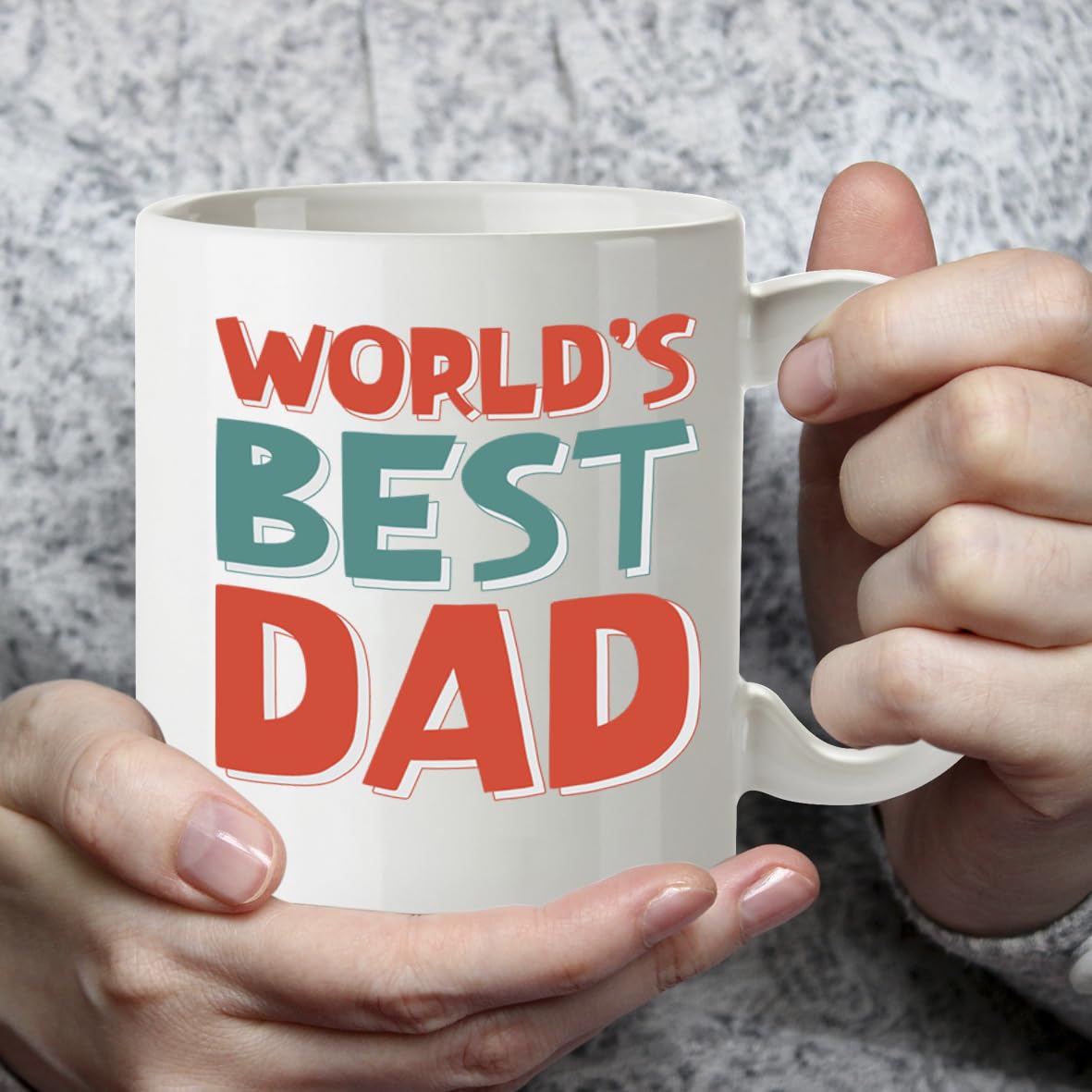 Kruzroyal DZ813 World's Best Dad Mug - 11oz White Ceramic Coffee Cup Gift for Dad, Father, Papa - Perfect Father's Day Present & Birthday Gift