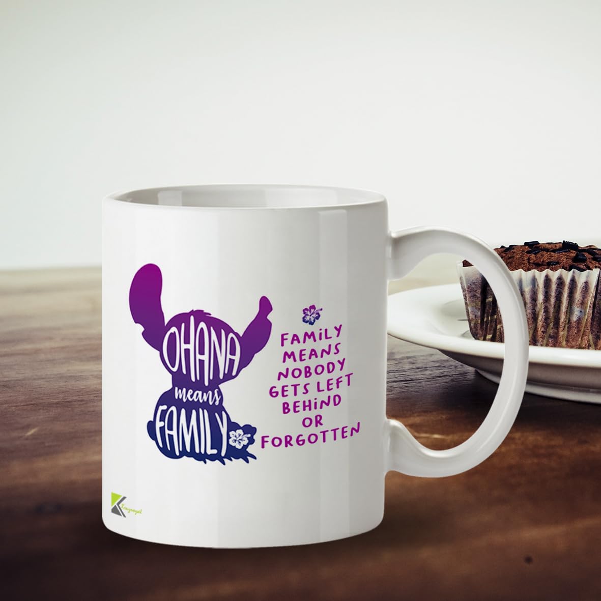 Kruzroyal DZ620 Ohana Means Family, Family Means Nobody gets Left Behind or Forgotten Funny Novelty Great Gift Idea Coffee Tea Ceramic Mug