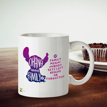 Kruzroyal DZ620 Ohana Means Family, Family Means Nobody gets Left Behind or Forgotten Funny Novelty Great Gift Idea Coffee Tea Ceramic Mug