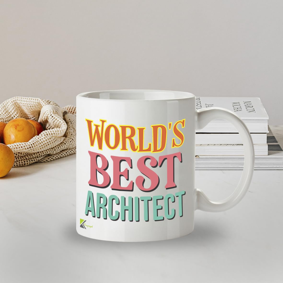 Kruzroyal DZ857 World's Best Architect Mug 11oz - White Ceramic Cup for Designer, Draughtsman - Ideal Birthday, Graduation, Thank You Present