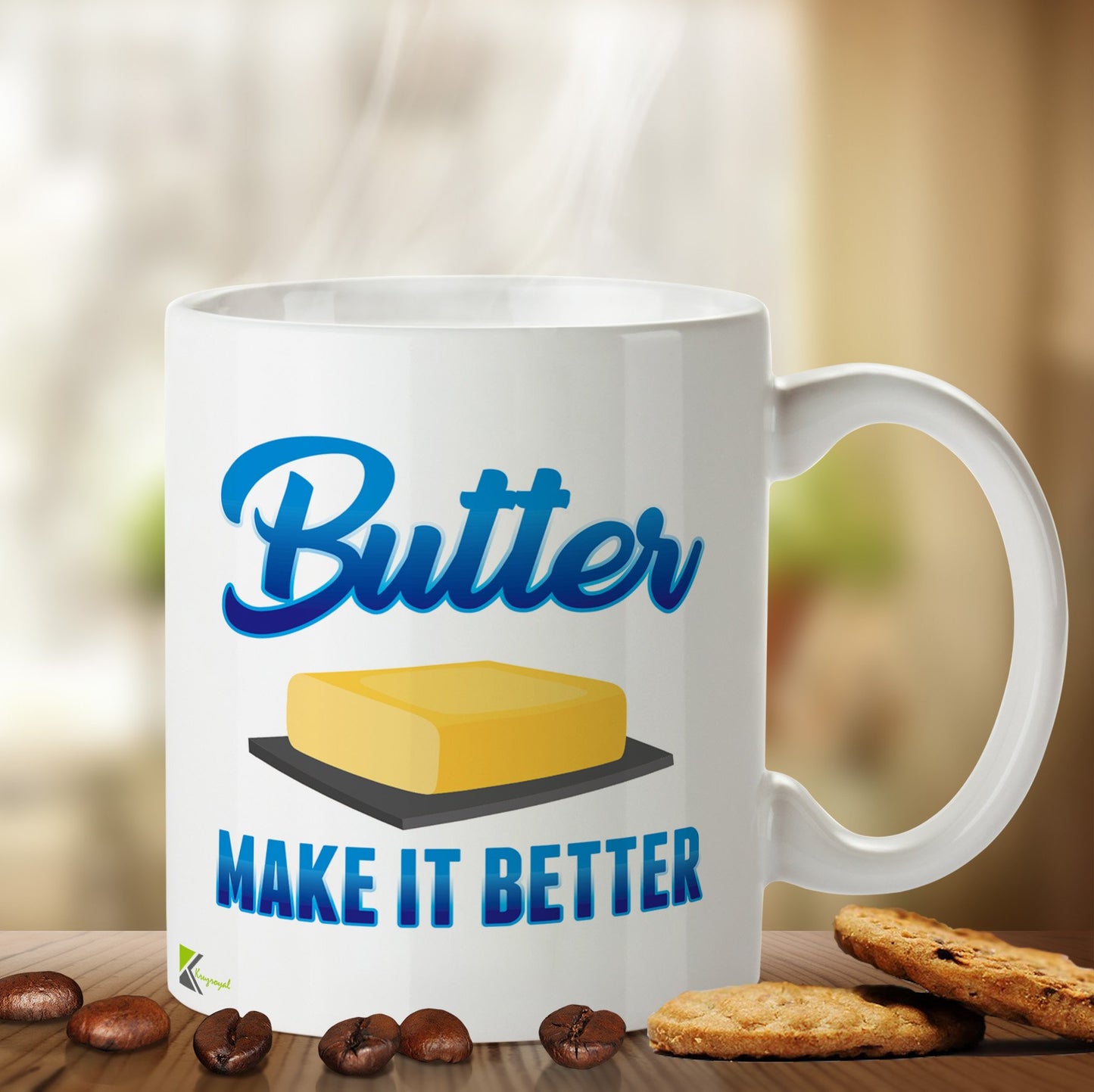 Kruzroyal DZ487 Butter Make it Better Funny Novelty Great Gift Idea Coffee Tea Mug