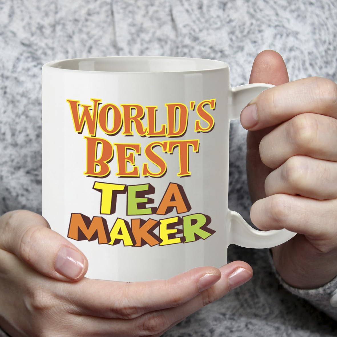 Kruzroyal DZ828 World's Best Tea Maker Mug 11oz - White Ceramic Cup for a Perfect Brew - Funny Birthday, Office Thank You Gift for Colleague, Friend