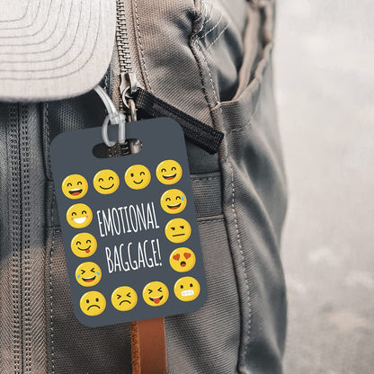 LT137 All Smiley's Emotional Baggage! Novelty Funny Unique Designer Gift Glossy Plastic Suitcase Luggage Tag
