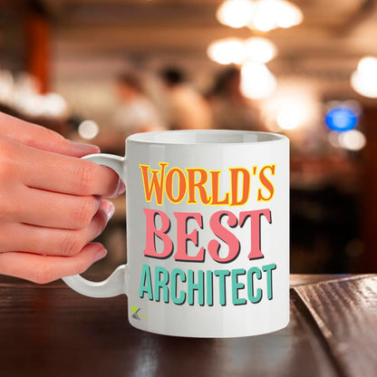 Kruzroyal DZ857 World's Best Architect Mug 11oz - White Ceramic Cup for Designer, Draughtsman - Ideal Birthday, Graduation, Thank You Present
