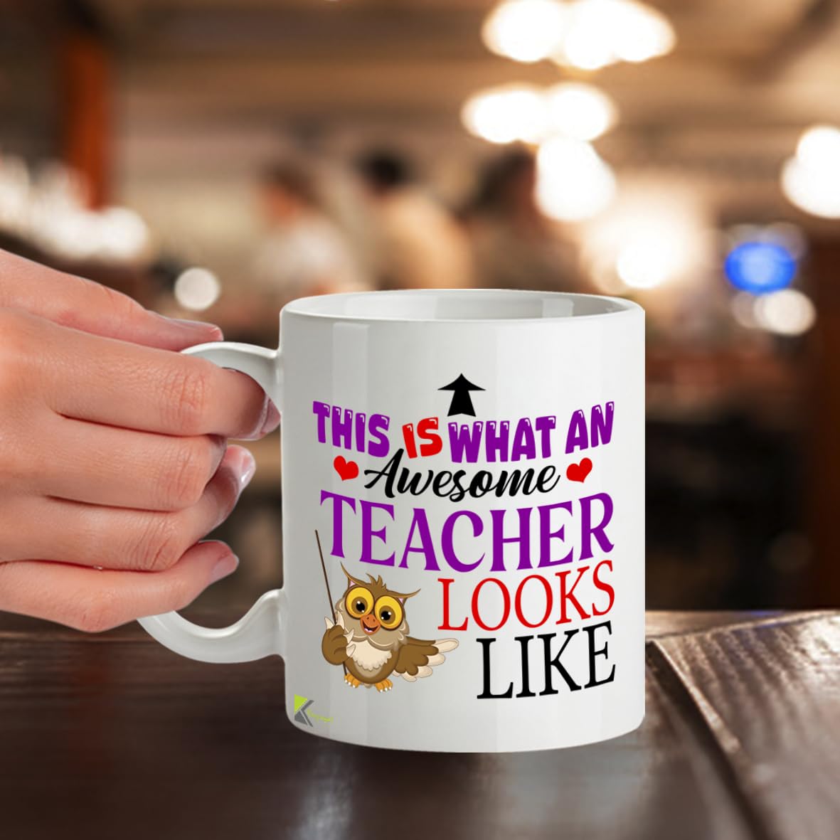 Kruzroyal Awesome Teacher Funny Mug - 11oz Ceramic Cup for Men & Women - Appreciation Gift for Educators