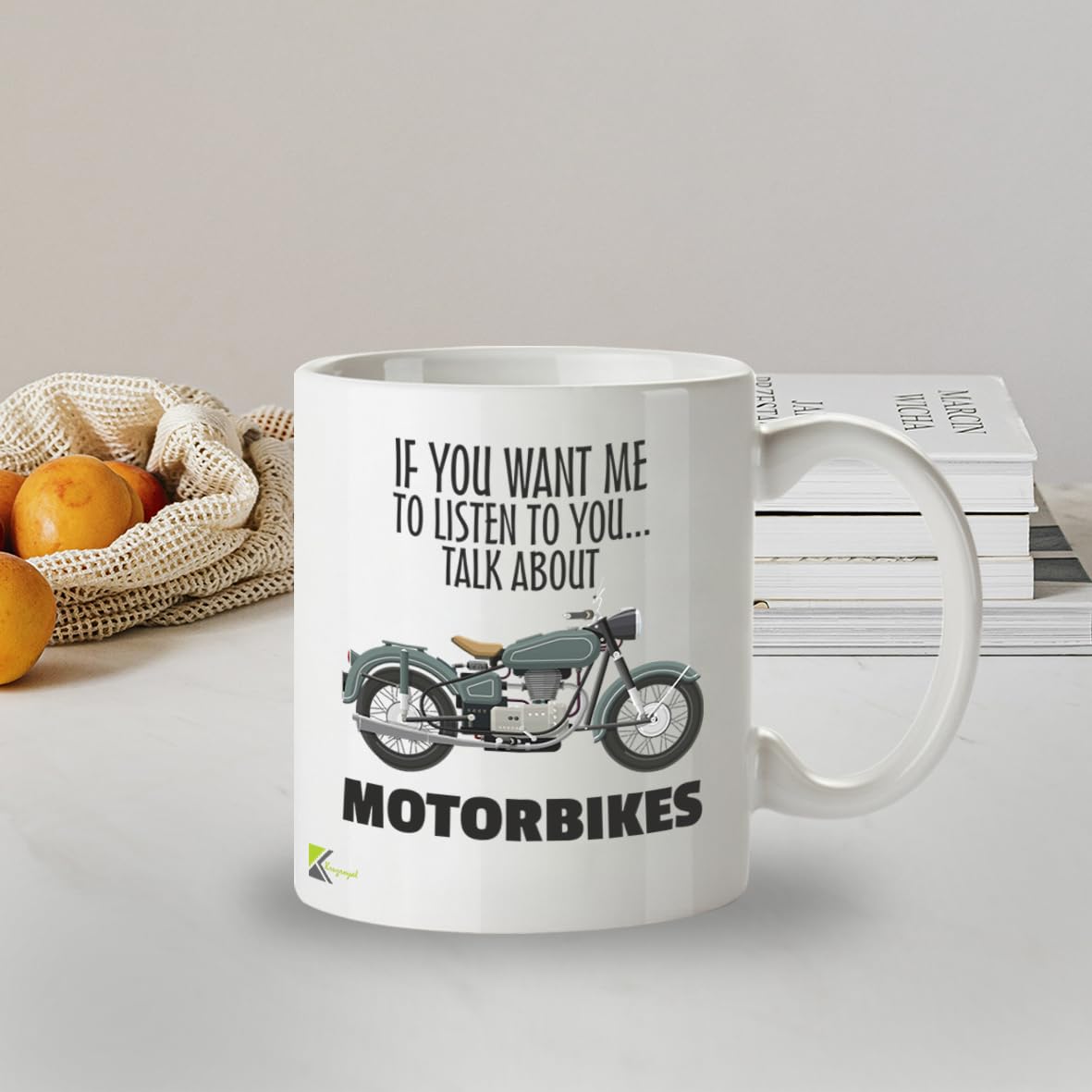 Kruzroyal Motorbike Gift for Men Mug, Talk About Motorbikes, Bike Lovers, Funny Novelty Coffee Tea Mug 11OZ