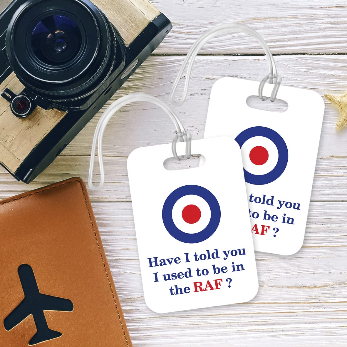 LT167 Have I Told You I Used to Be in The RAF? Novelty Funny Unique Designer Gift Glossy Plastic Suitcase Luggage Tag