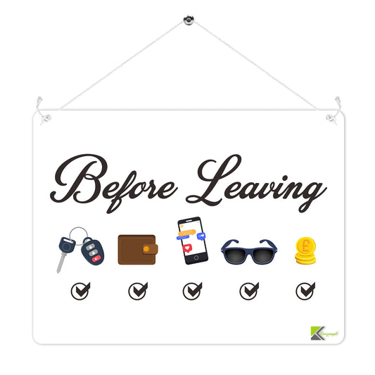 MP228 Before leaving checklist Funny Novelty Retro Vintage Metal Wall Sign Plaque 20cm x 15cm