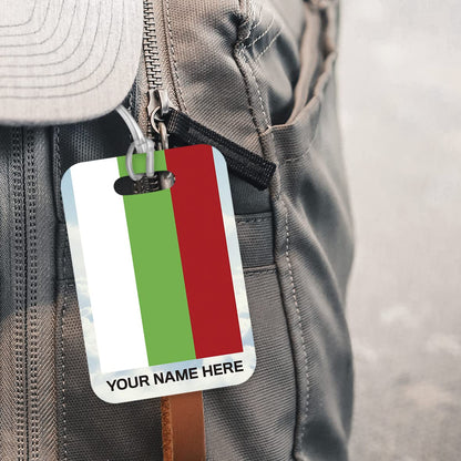PLT268 Personalised Name with Bulgaria Flag Novelty Funny Unique Designer Gift Glossy Plastic Suitcase Luggage Tag